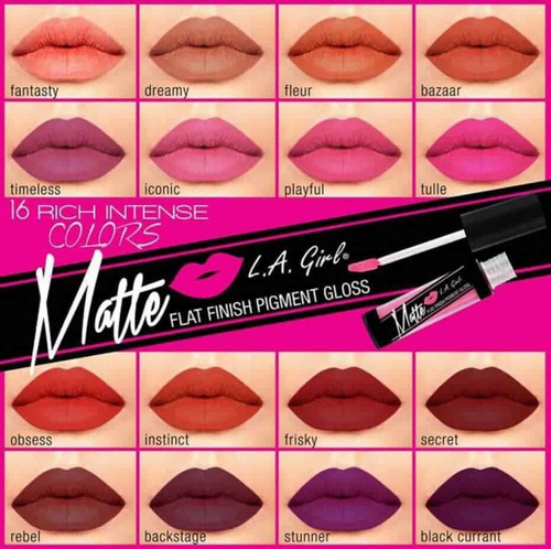 La Girls Labiales Matte Flat Finish Pimax Makeup Original