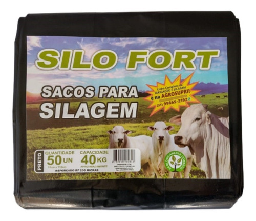 Sacos De Silagem Preto 51x110 - 200 Micras C/100 Unid