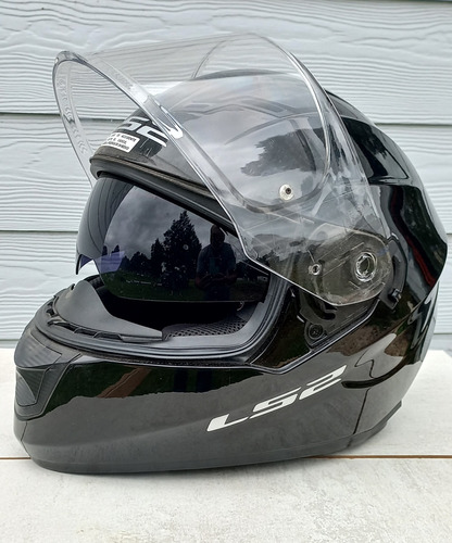 Casco Moto Ls2 Negro Brillante Tallexl, Poco Uso, Sin Golpes