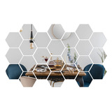 36 Piezas De Decoracin De Pared De Espejo Hexagonal Para Hab