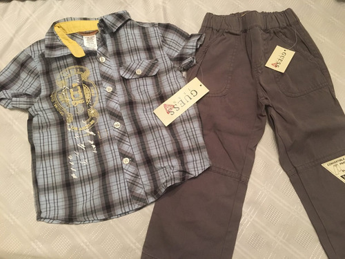 Conjunto Guess Camisa+pantalón Gabard Divinos 24 Meses