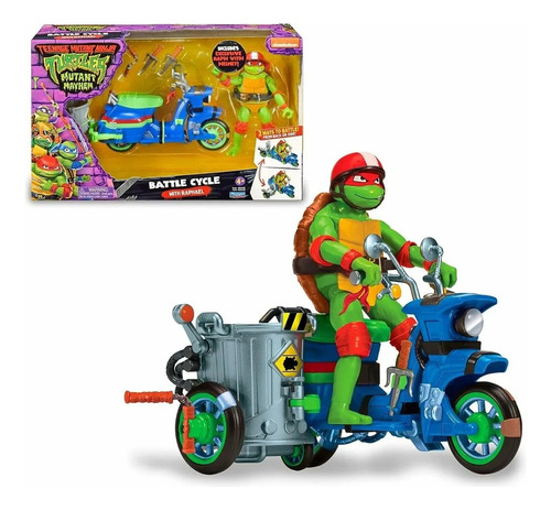 Tortugas Ninja Battle Cycle Set Muñeco Con Vehiculo Delmy 