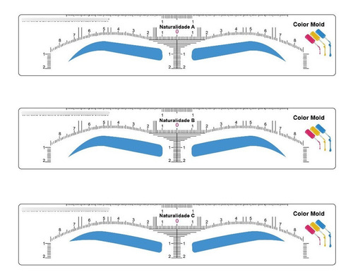 20 Régua Para Marcação Sobrancelha 10a + 10b