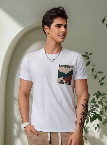 Camisas Para Hombres Con Estampados Geométricos Y Moderno