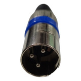 Conector Canon Xlr 3 Patas Macho Azul Musicapilar