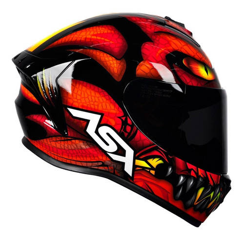 Capacete Moto Asx Draken Raptor Jacaré Cobra Olho Novo