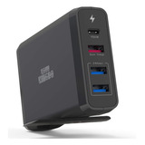 Ksw Kingdo - Cargador De Escritorio Multipuerto Usb-c, Negro