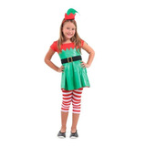 Roupa De Duende De Natal Infantil Luxo Feminina Sulamericana