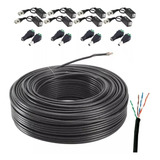 Cable Utp 100m Exterior P/4 Cámaras Seguridad Balun 4par 