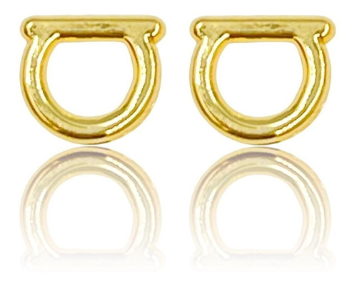 Aretes Grandes Oro 10k Puro Mujer Ferraga Liso 8x9 Mm