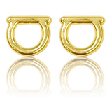 Aretes Grandes Oro 10k Puro Mujer Ferraga Liso 8x9 Mm