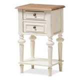 Baxton Studio Colette Weathered Oak White Wash - Mesita De . Color Blanco