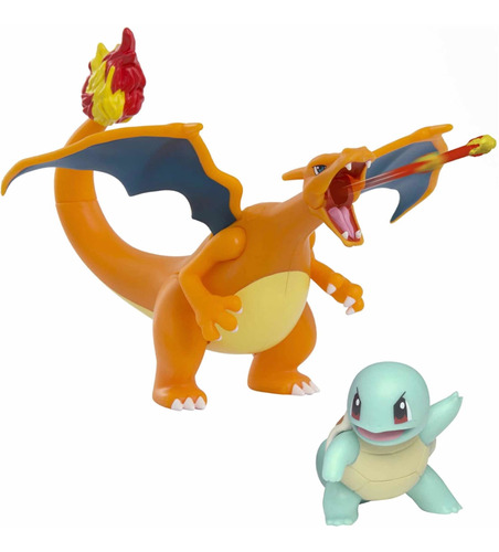 Figura De Batalla De Pokémon Charizard Y Squirtle Original