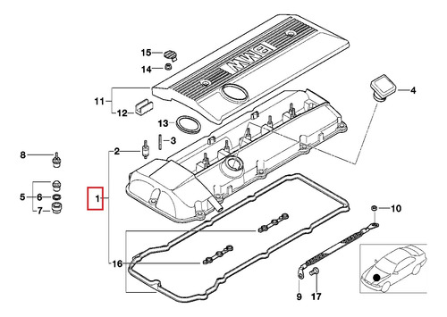 Set Tapa + Empacadura Tapa Valvula Bmw X5 Z3 Motor M52 M54 Foto 4