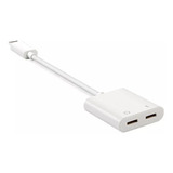 Adaptador Lightning Para iPhone 2x1 Para Audífonos Cargador