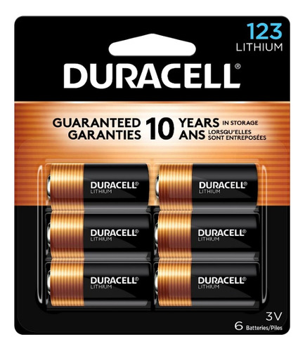 6 Pk Batería Duracell Alto Rendimiento Lithium 123 3v Litio