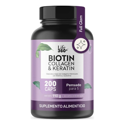 Suplemento en cápsulas LIFE360+ Life360+ CollagenBiotinKeratin Biotina, Colágeno, Queratina x 550mg | Meses sin interés