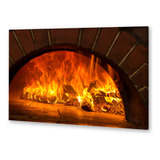 Cuadro 20x30cm Fuego Horno De Barro Cocinar Con Leña