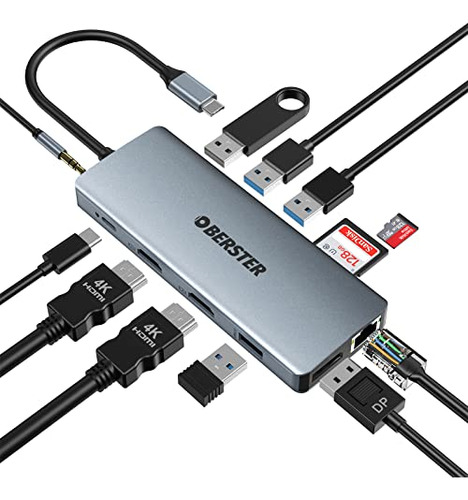 Usb C Hub Docking Station, Oberster 12 In 1 Thunderbolt 3 Us