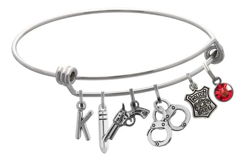 Pulsera Policía Dije Esposas Bala Pistola Arma Brazalete Policía Pulsera Personalizado Letra Nombre Brazalete Moda Dije | Meses sin interés