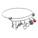 Pulsera Policía Dije Esposas Bala Pistola Arma Brazalete Policía Pulsera Personalizado Letra Nombre Brazalete Moda Dije