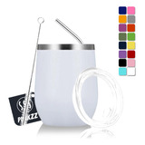 Vaso Termico Vino Café Te 12oz Acero Inoxidable W/calor/frí Color Blanco