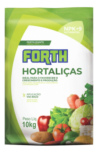 Adubo Fertilizante Npk+9 Hortaliças Auxilia A Produção 10kg