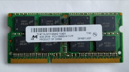 Memoria Ram Microm 4 Gb Ddr3 1333 Mhz Pc3-10600 Sodimm