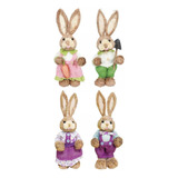 1 4 Pieces Of Easter Free Range Bunny Figurines