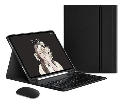 Black 12funda Con Teclado Y Ratón For Samsung Tab S6 Lite