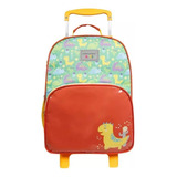 Mochila De Rodinha Kit Lancheira Estojo Dinos Container Kids