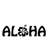 Sticker Impermeable Aloha Frase Hawai 20 Cm