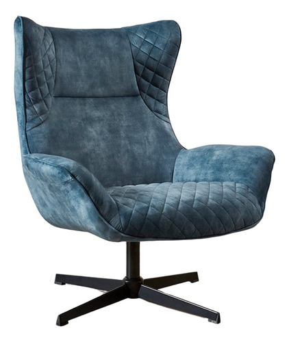 Sillón Poltrona Jupiter Para Living Tapizado Velvet Azul