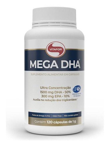 Mega Dha 120 Cápsulas Ômega-3 Premium Concentrado