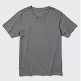 Supima® Uniqlo Poleras Manga Corta Gris Oscuro 100% Algodón