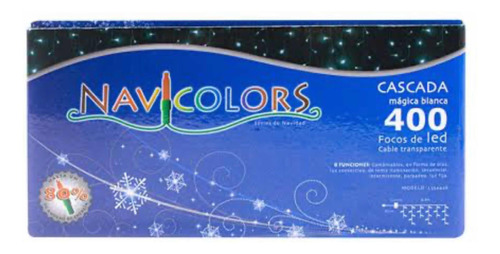 Luces De Navidad Navicolors 400 Focos Led Blanco Cascada