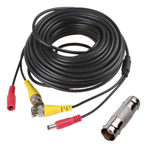 Cable Bnc 18mts Cctv Video Power + Ficha Empalme Union Camar