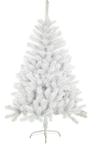 Árbol De Navidad 210cm Blanco Artificial Soporte Metálico