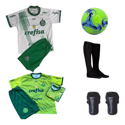 2 Kits Conjunto Uniforme Times De Futebol + Meião + Brinde