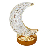 Lampara Decorativa D Cristal Recargable Touch Luna, Estrella