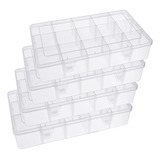 Caja Organizadora De Plástico, Paquete De 4 Unidades, 15 Rej