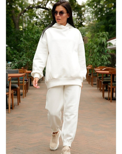 Suéter Casual Con Capucha De Color Sólido Para Mujer Y Pan 