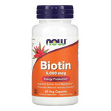 Now Foods Biotina 5000mcg  60 Veg Caps