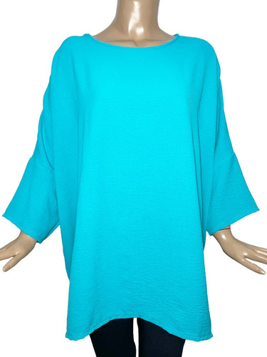 Maxi Blusa Remeron De Crepe Manga 3/4 Talle Grande Especial