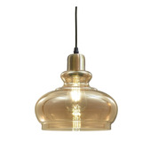 Colgante Vintage Vidrio Bronce Dorado Moderno Cuo Mks