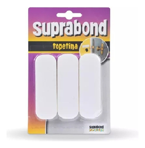 Topetina Suprabond De Goma Rectangular Blanca X 3 Unidades