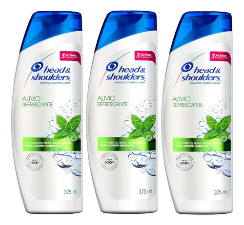 3 Shampoo Head & Shoulders Alivio Refrescante 375ml