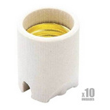 Kit 10un Receptáculo / Bocal / Soquete Liso Porcelana E27