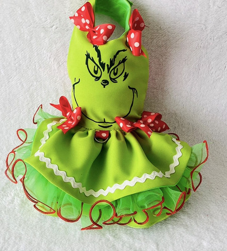 Vestido Perrita Grinch Navideño Talla O Medida 