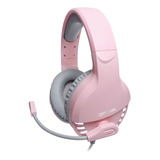 Headset Gamer Pink Fox Usb + Mouse Arya Rosa + Mouse Pad Oex